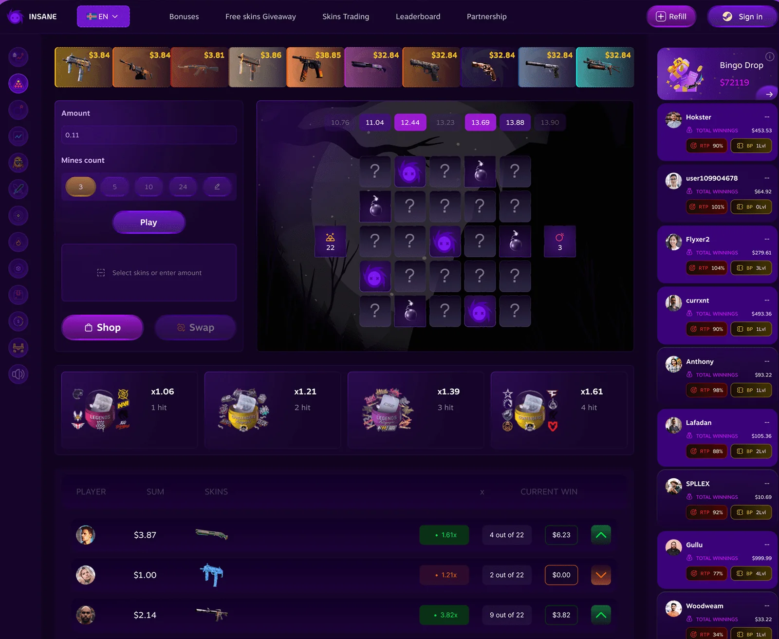 Casino homepage built by Staack Games